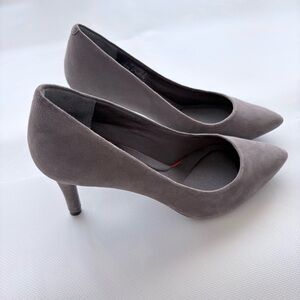 Rockport Pointed-Toe Gray Suede Pumps Heels Size 5 US -EUC